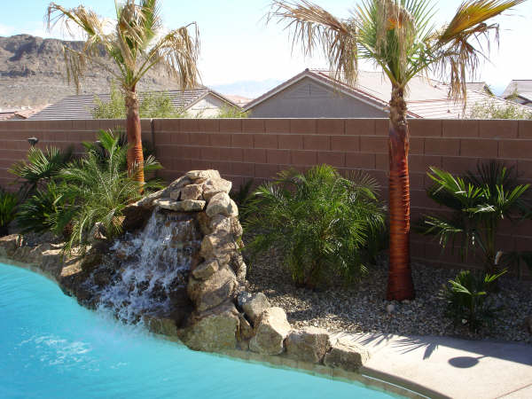 Rock Fountain into pool