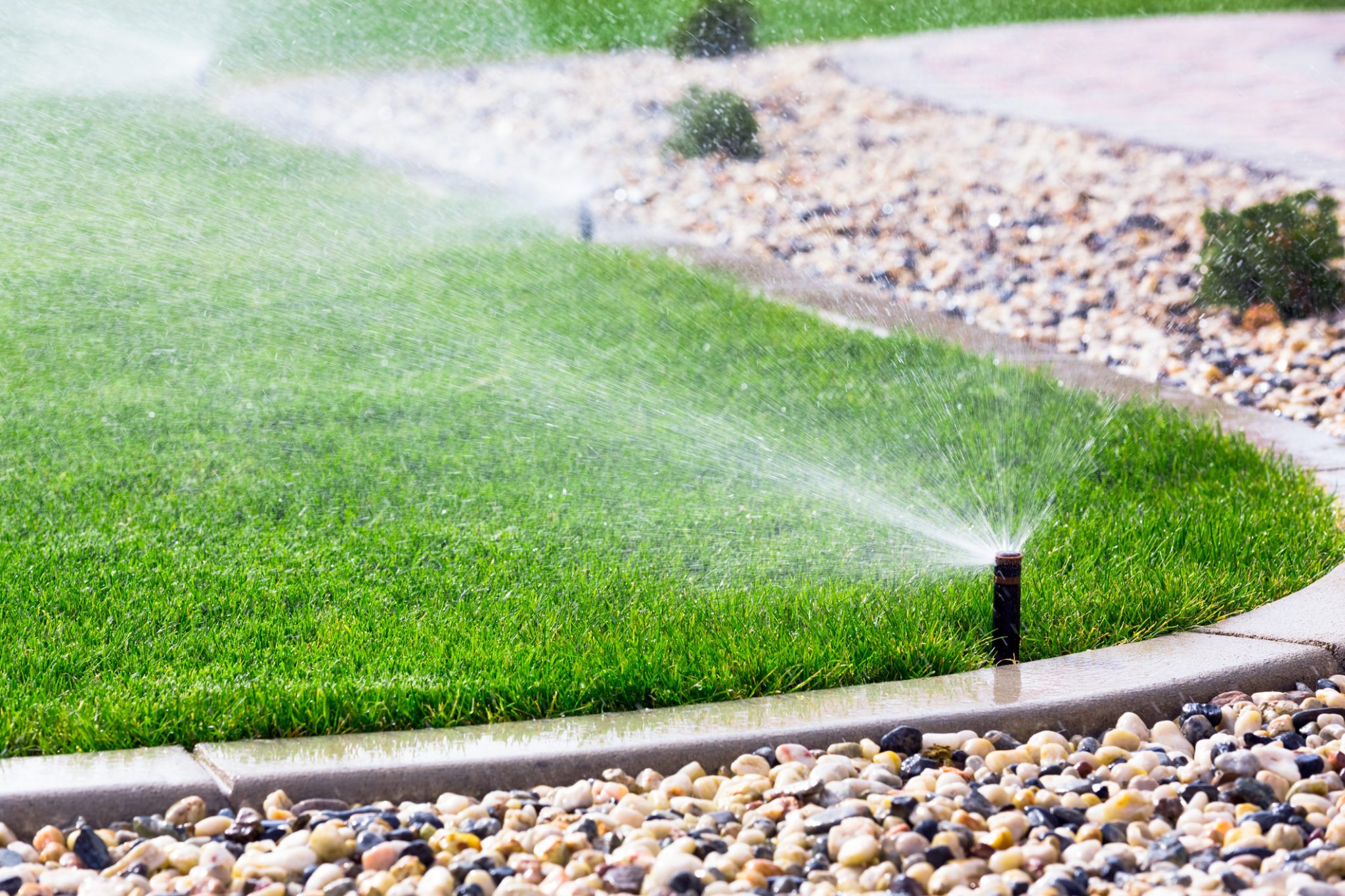 lawn being watered