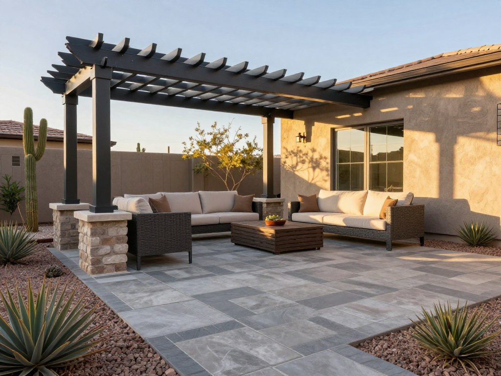 Beautiful functional outdoor living space North Las Vegas with proper desert design
