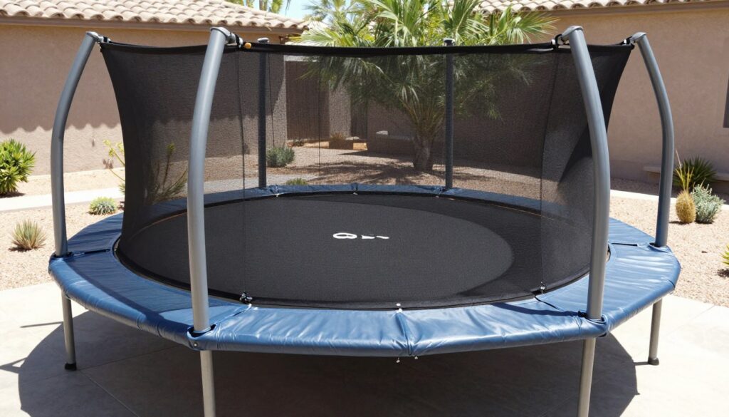 Well-maintained in-ground trampoline in Summerlin backyard showing proper care and upkeep