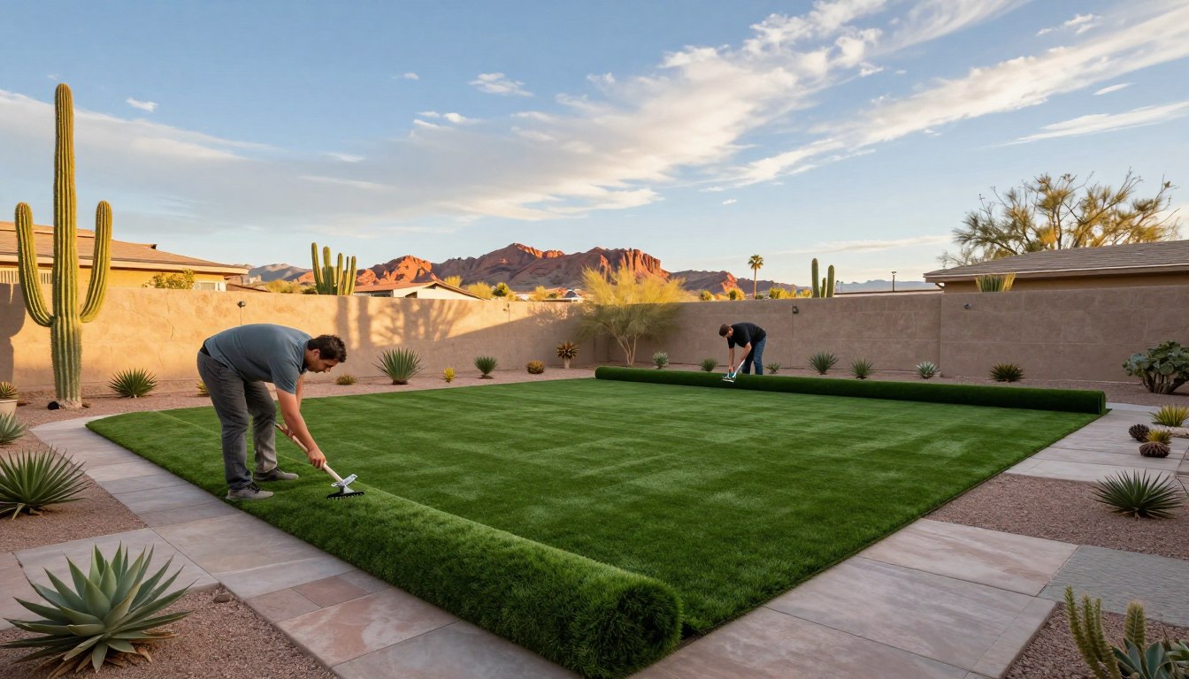 synthetic turf installation